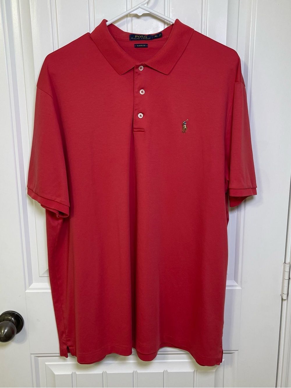 Polo Ralph Lauren Men's XL Classic Fit Short Sleeve Polo Red Soft Flesh Pony